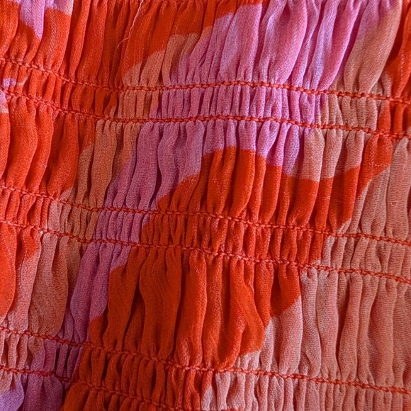 Ramy Brook Orange & Pink Printed Dress | Flowy Summer Mini | Size S - Picture 9 of 11